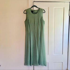 💯 silk aqua polka dot summer dress